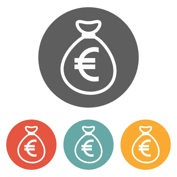 Pengar väska euro ikonen — Stock vektor