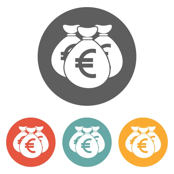 Money bag euro icon — Stock Vector