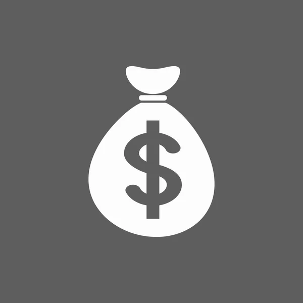 Pengar väska dollar ikon — Stock vektor