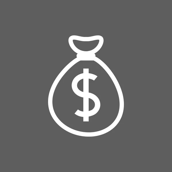 Pengar väska dollar ikon — Stock vektor