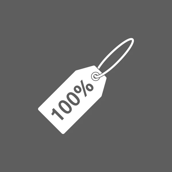 100 percent tag icon — Stock Vector