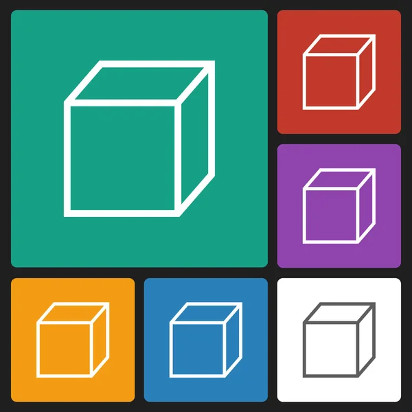 Icono del cubo — Vector de stock