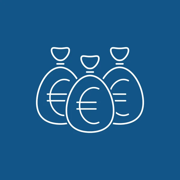 Money bag eu icon — Stock Vector