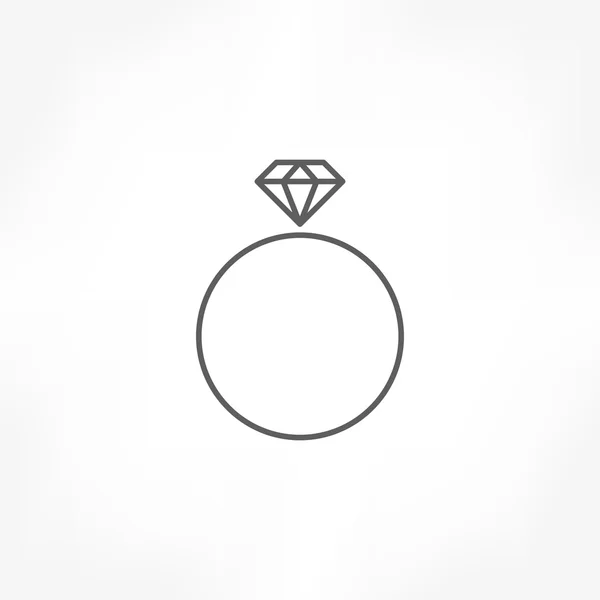 Icono anillo de diamante — Vector de stock