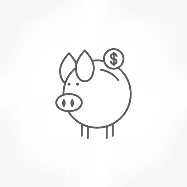 Piggy bank dollar munt pictogram — Stockvector