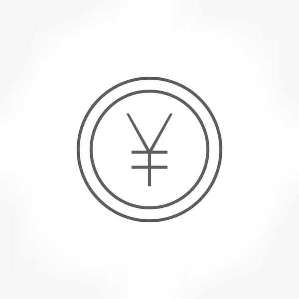 Yen icono de moneda — Vector de stock