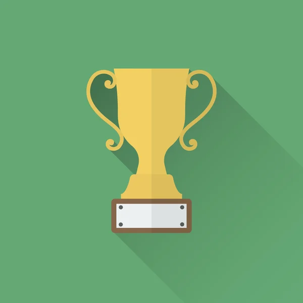Trofej pohár plochá ikona — Stockový vektor