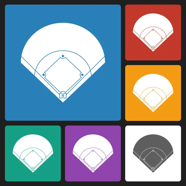 Ícone de campo de beisebol — Vetor de Stock