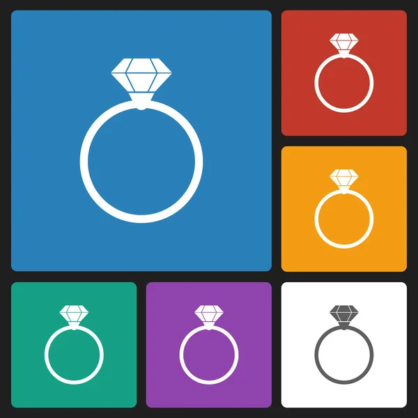 Icono anillo de diamante — Vector de stock