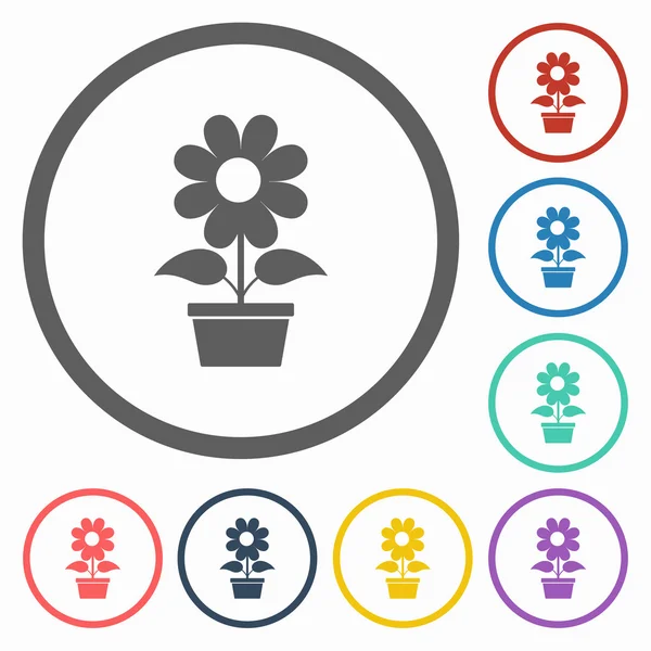 Bloempot pictogram — Stockvector