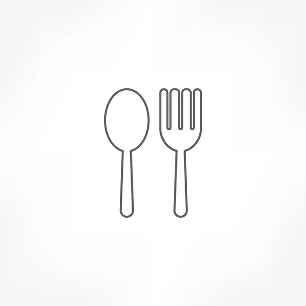 Tenedor y cuchara icono — Vector de stock