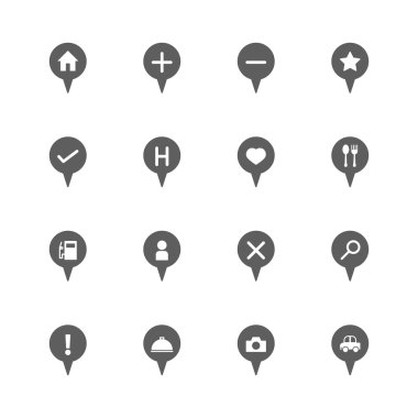 PIN konumu Icons set harita