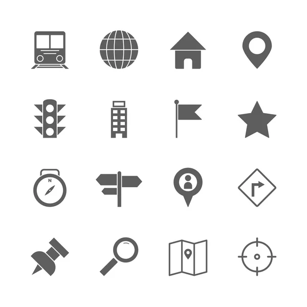 Mapa iconos conjunto — Vector de stock