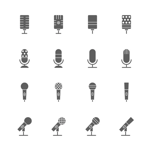 Mikrofon Icons set — Stok Vektör