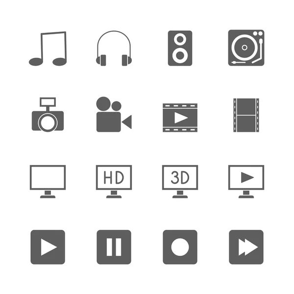 Multimedia icons set — 图库矢量图片