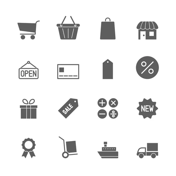 Ensemble d'icônes shopping — Image vectorielle