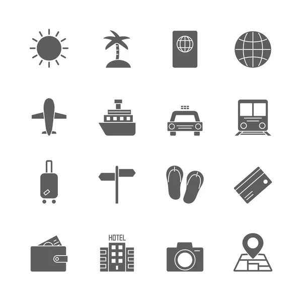 Set icone di viaggio — Vettoriale Stock