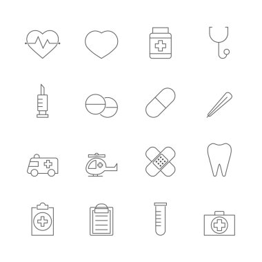 medical icons set clipart