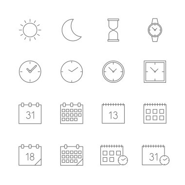 Saat Tarih Icons set