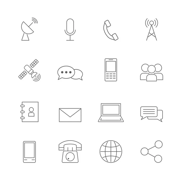 Ensemble d'icônes de communication — Image vectorielle