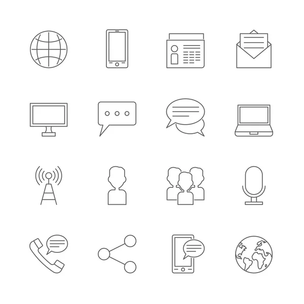 Ensemble d'icônes de communication — Image vectorielle