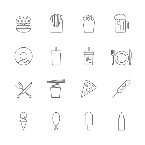 Fast food icons set — Stock Vector