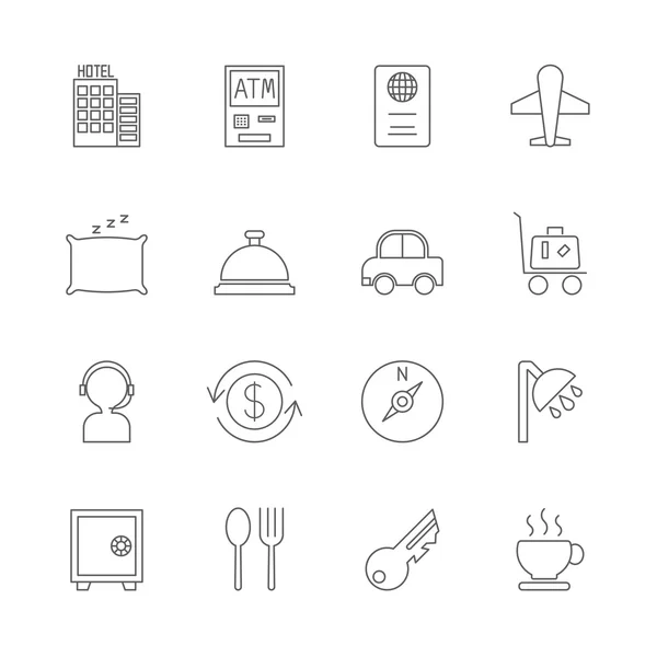 Hotel icons set — Stock Vector