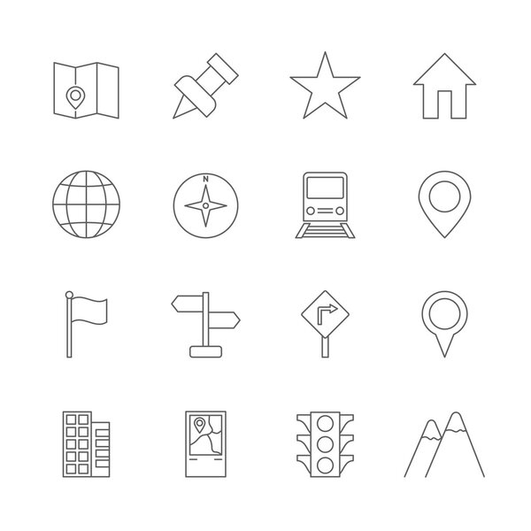 Набор значков карты
