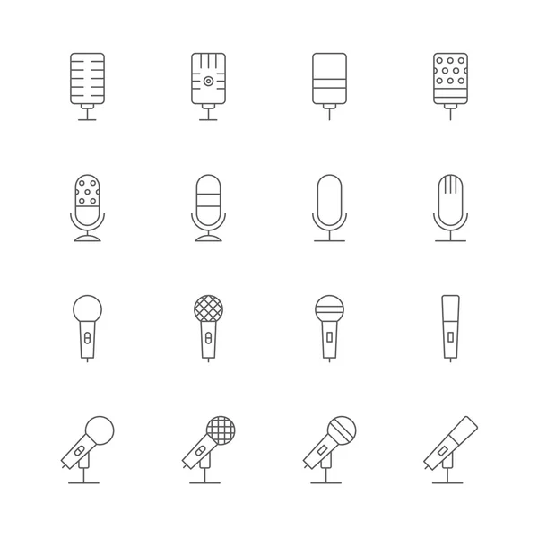Mikrofonsymbole gesetzt — Stockvektor