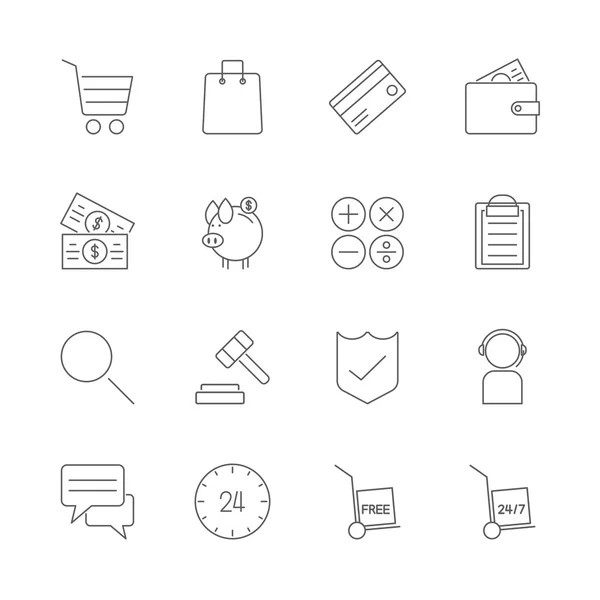 Conjunto de iconos de compras en línea — Vector de stock
