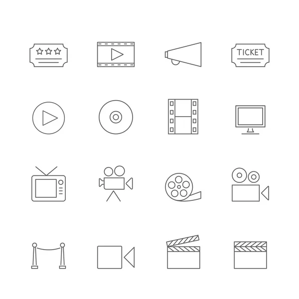 Conjunto de iconos de película — Vector de stock