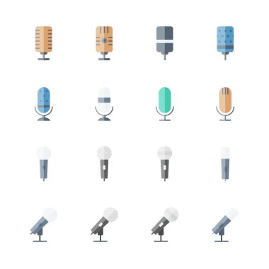microphone icons set clipart