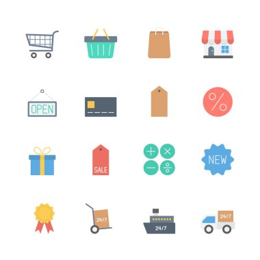 alışveriş simgeleri ayarlandı