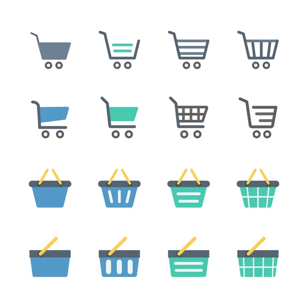 Shopping cart & basket icons set — Stock Vector