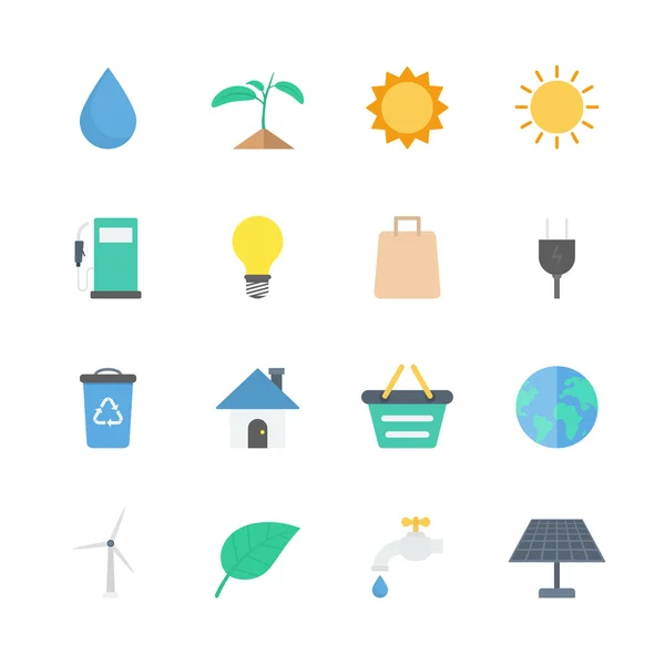 Conjunto de iconos de ecología — Vector de stock