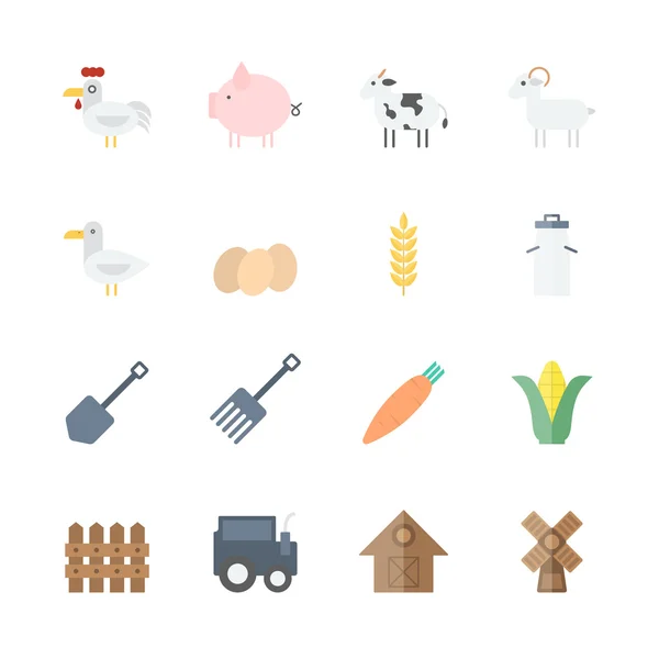 Zestaw ikon gospodarstwa rolnego — Wektor stockowy
