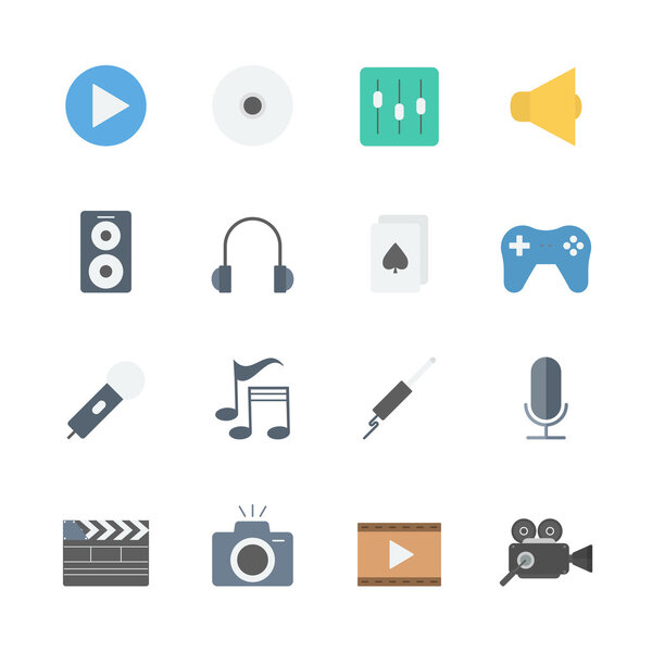 multimedia icons set