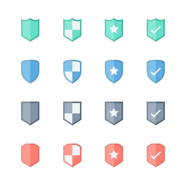 Shield icons set — Stock Vector