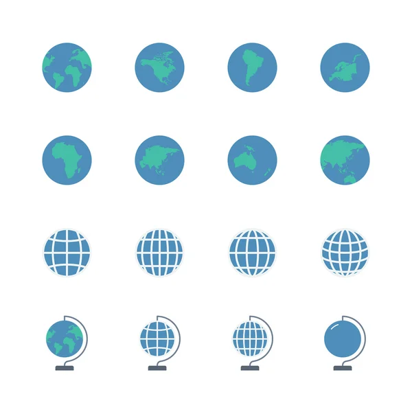 Globe icons set — Stockvector