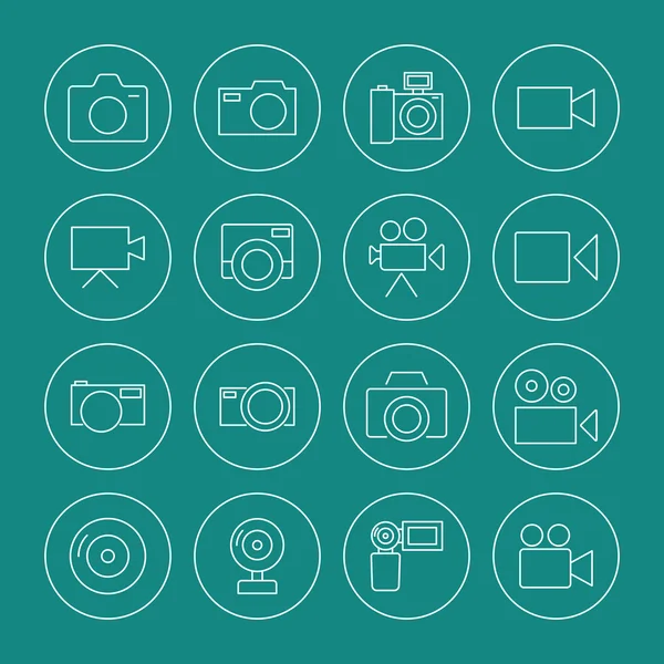 Camera icons set — Stockvector