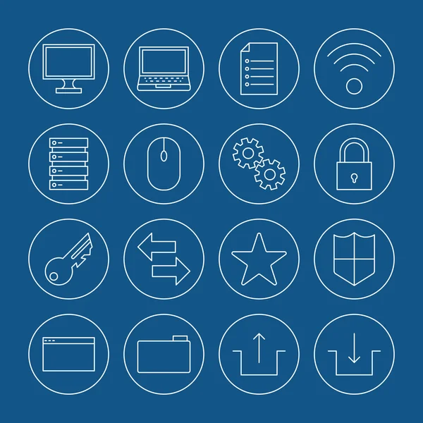 Set icone computer — Vettoriale Stock