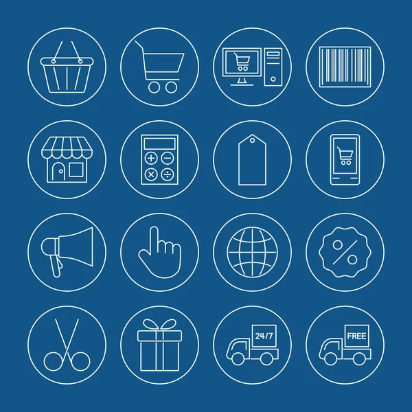 Online shopping icons set — Stock Vector