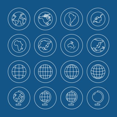globe icons set