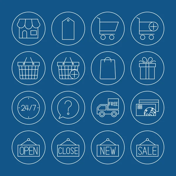 Shopping icons set — Stock Vector