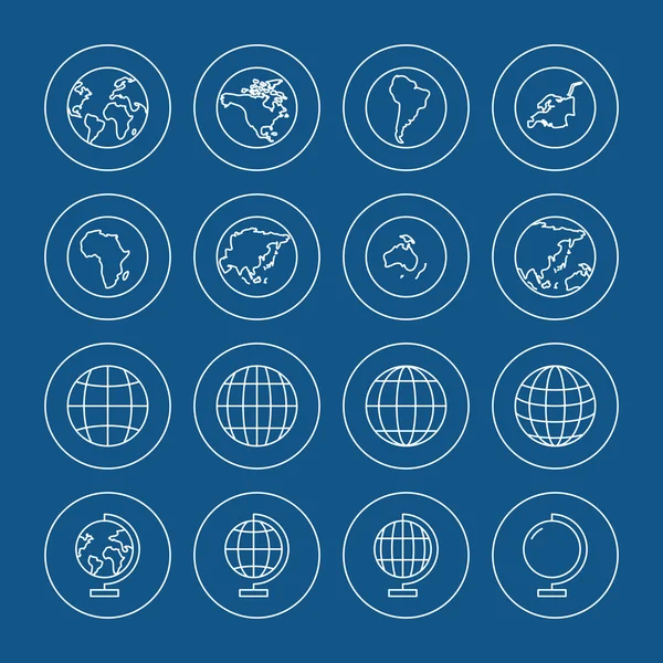 Globe icons set — Stockvector