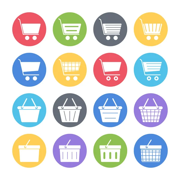 Shopping cart & basket icons set — Stock Vector