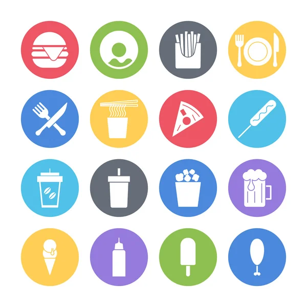 Conjunto de iconos de comida rápida — Vector de stock