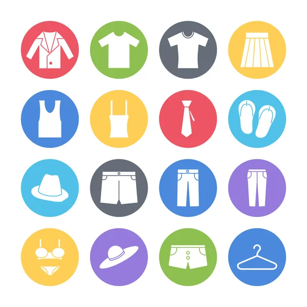 Abbigliamento Icone Set — Vettoriale Stock