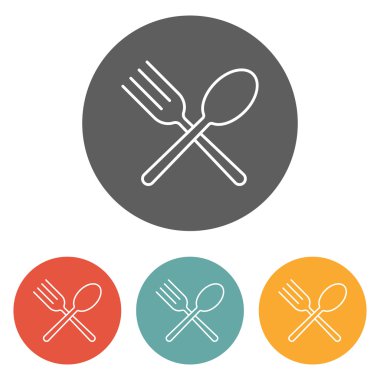 kaşık çatal simgesi daire