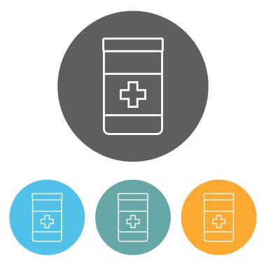 Tıp şişe simgesini daire